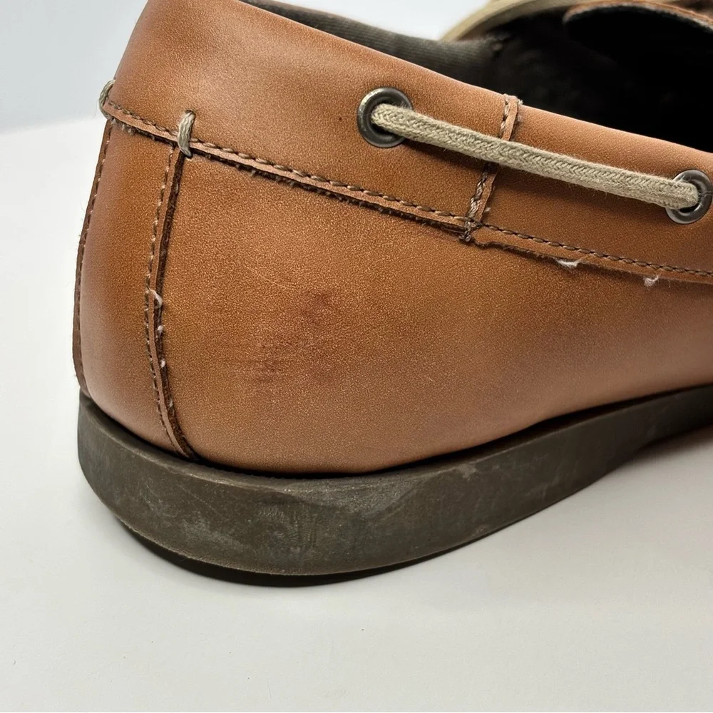 Chaps Boat Shoes Mens 10.5 M Casual Slip On Loafers Brown Fabric Benny Comfort